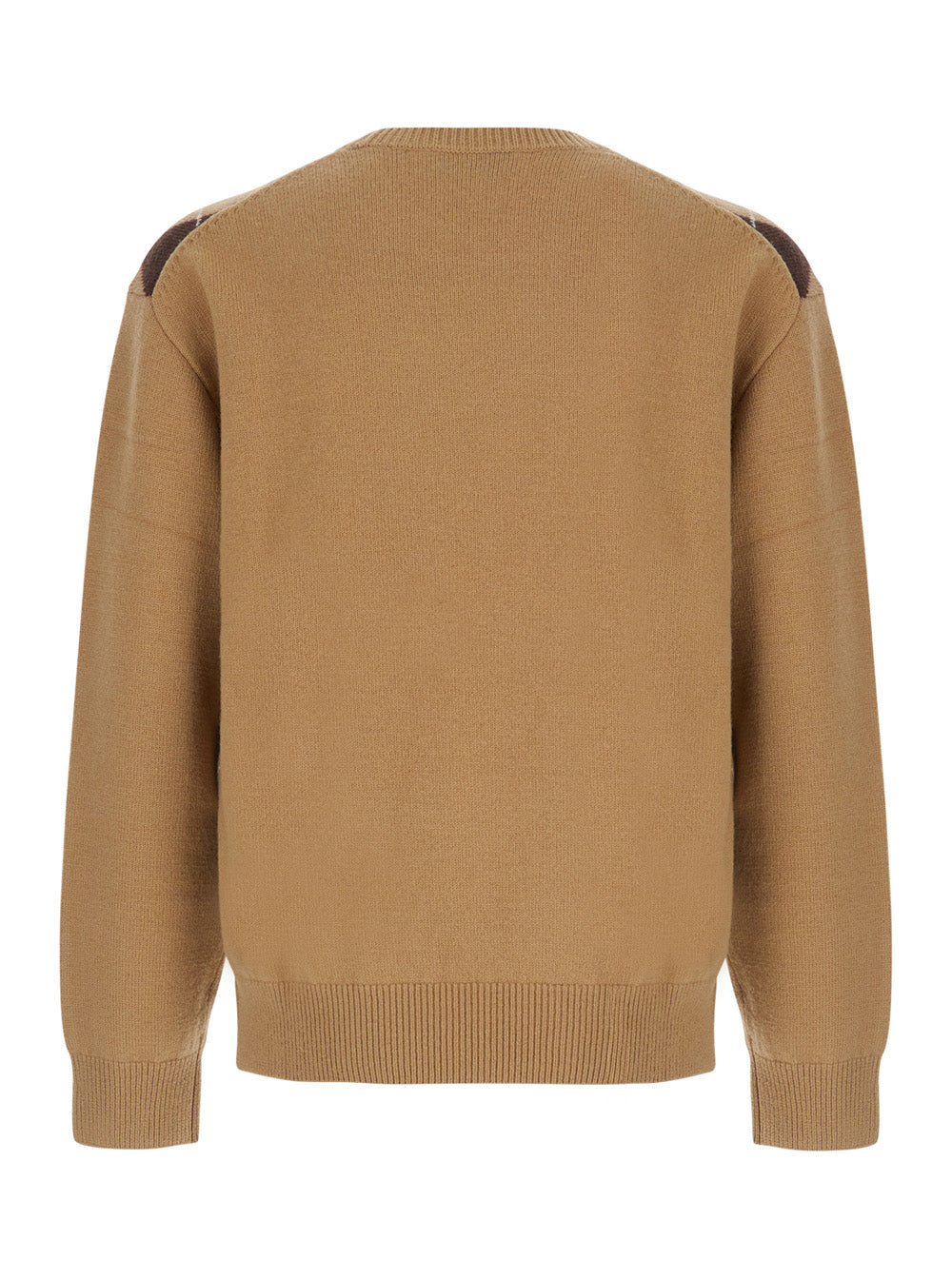 Dunst Argyle Wool Sweater — Beige, view 2