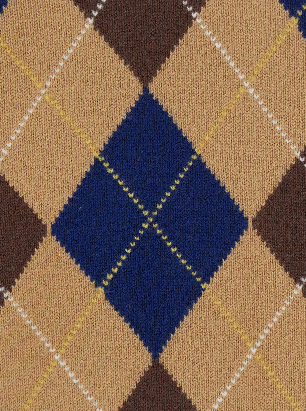 Dunst Argyle Wool Sweater — Beige, view 3