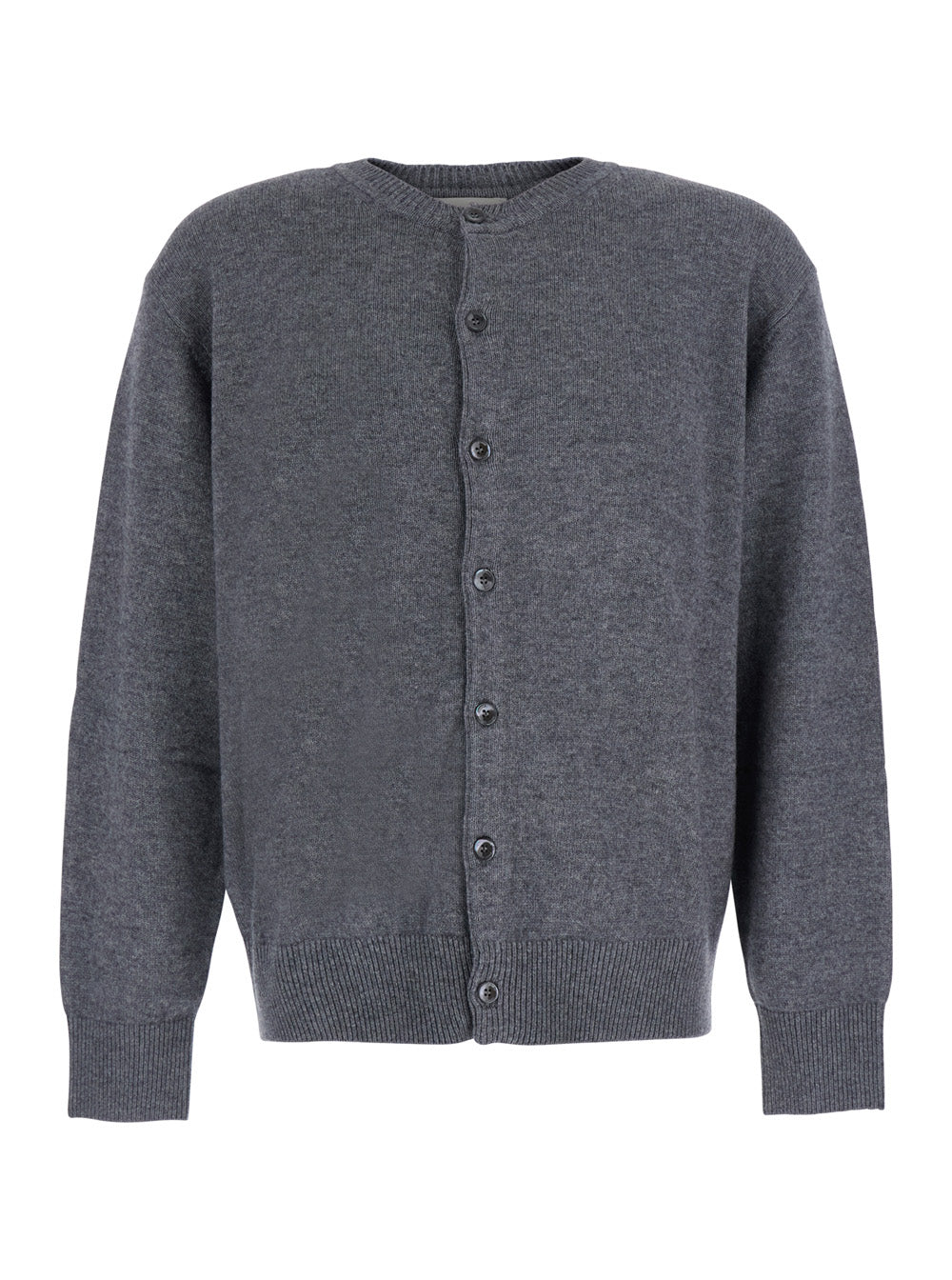 Dunst Crewneck Wool Blend Cardigan — Gray by Dunst