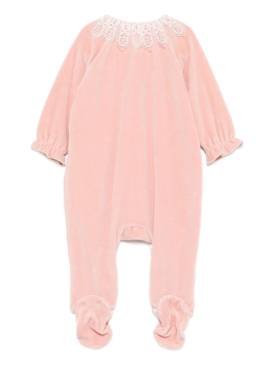 Tartine Et Chocolat Lace-Collar Cotton-Blend Bodysuit — Pink, view 2