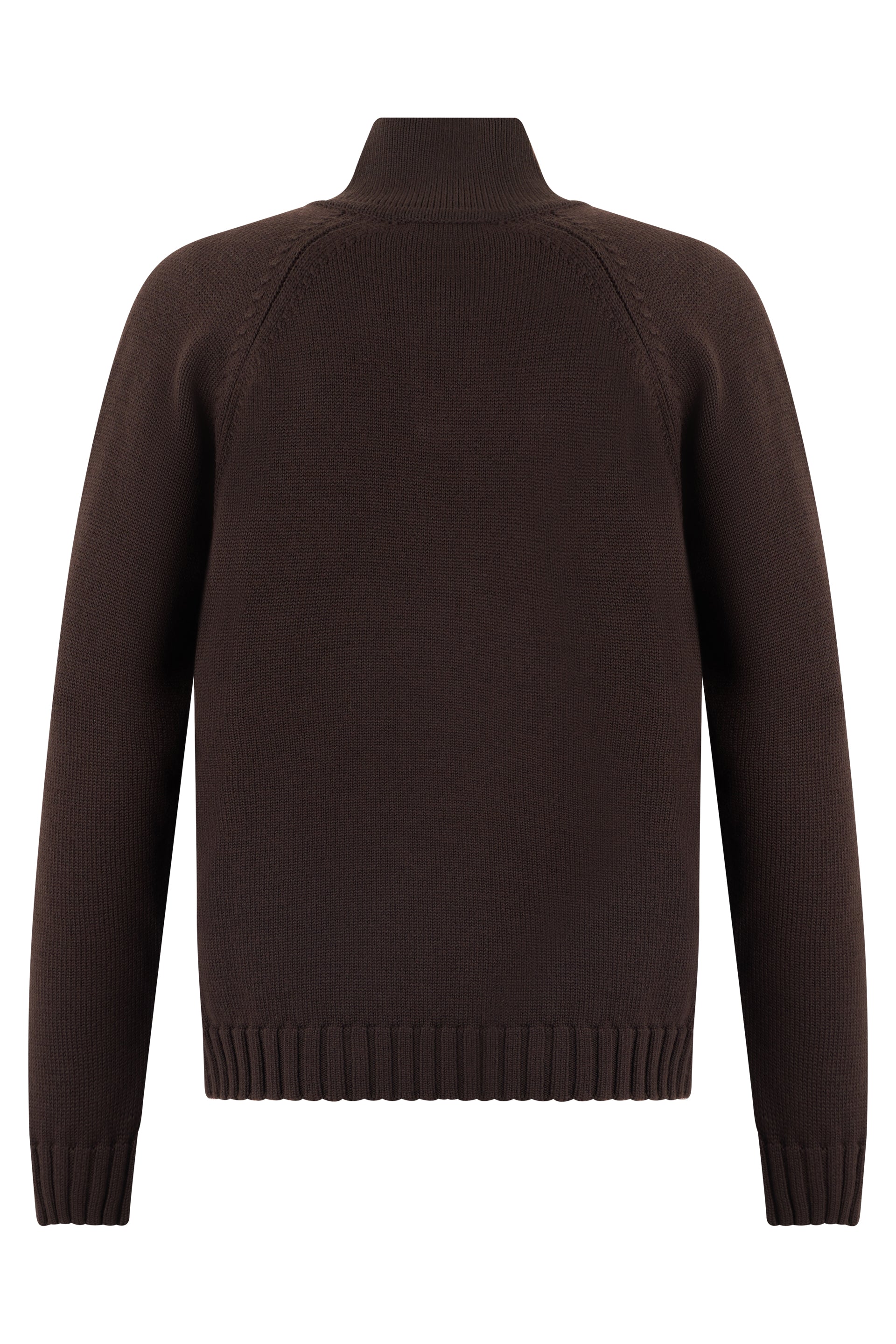 Slowear Virgin Wool Polo Collar Sweater — Brown, view 2