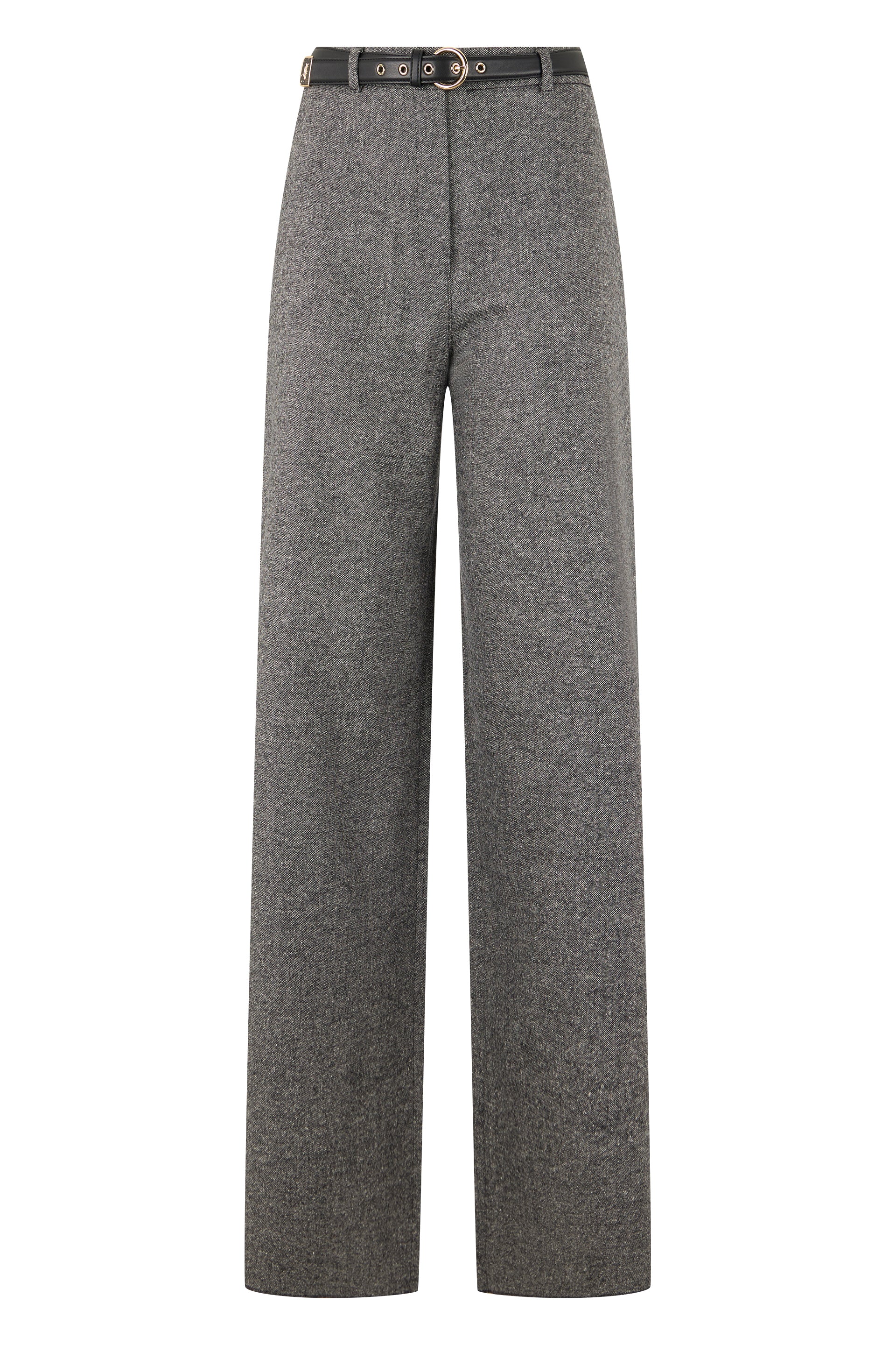 Max Mara Studio Virgin Wool Wide-Leg Trousers — Gray by Max Mara Studio