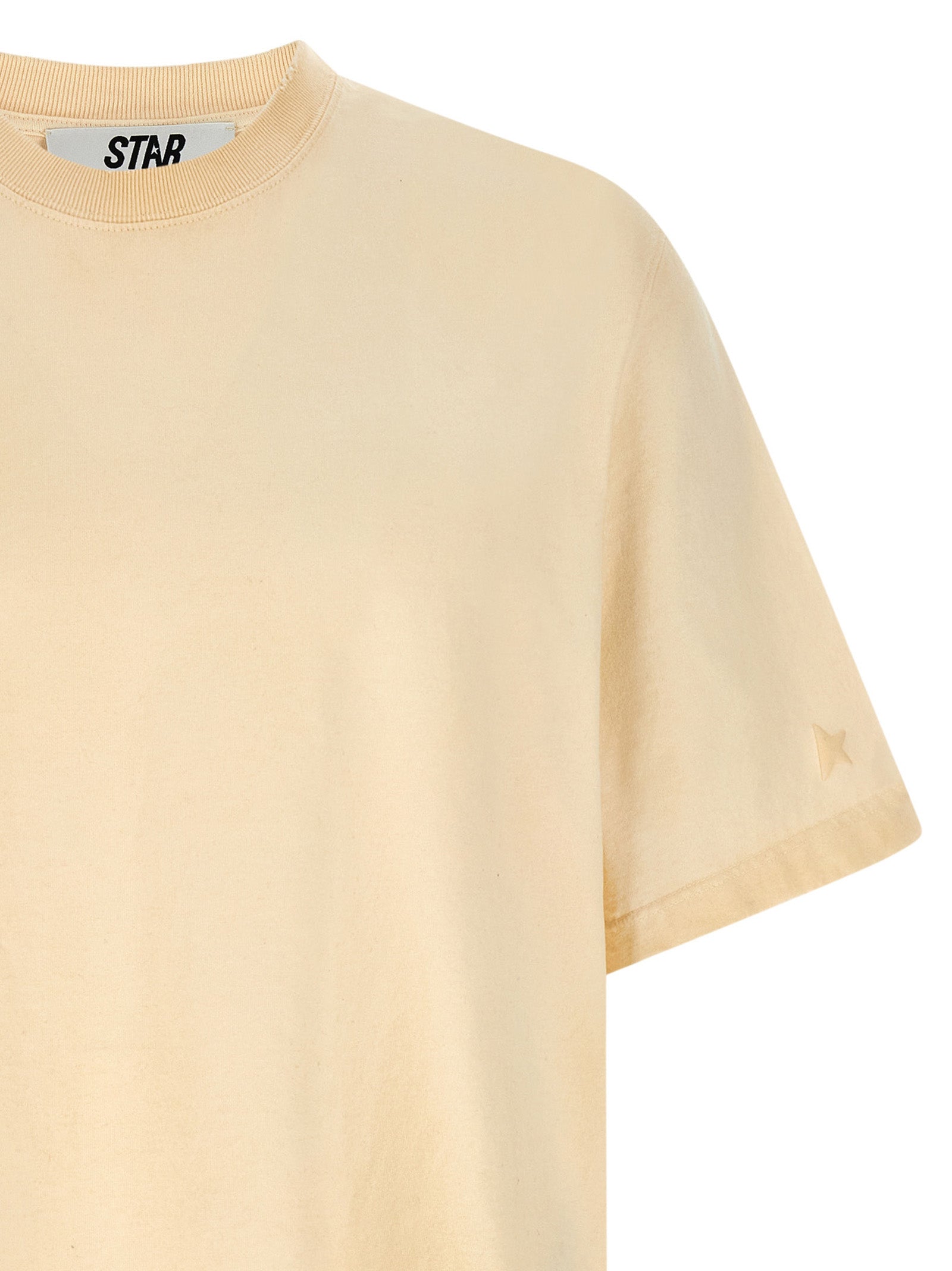 Golden Goose Cotton T-Shirt — Beige, view 3