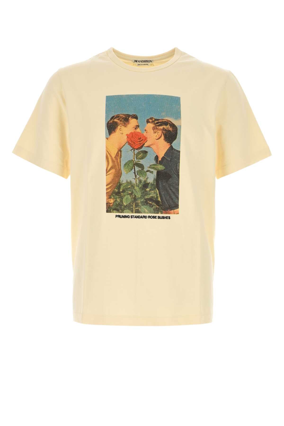 JW Anderson Graphic Cotton T-Shirt — Beige by JW Anderson