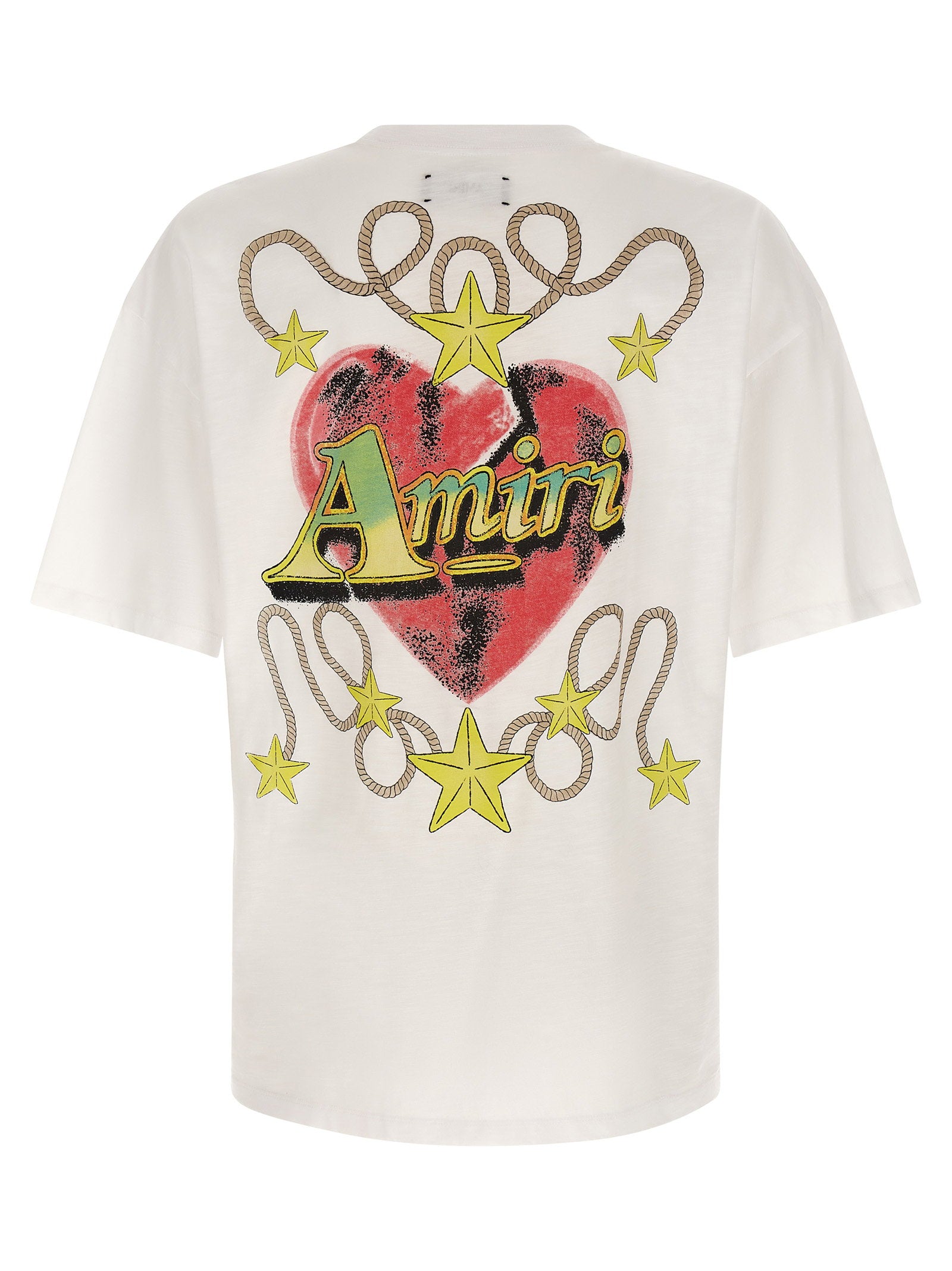 Amiri Embroidered Heart Graphic T-Shirt — White, view 2