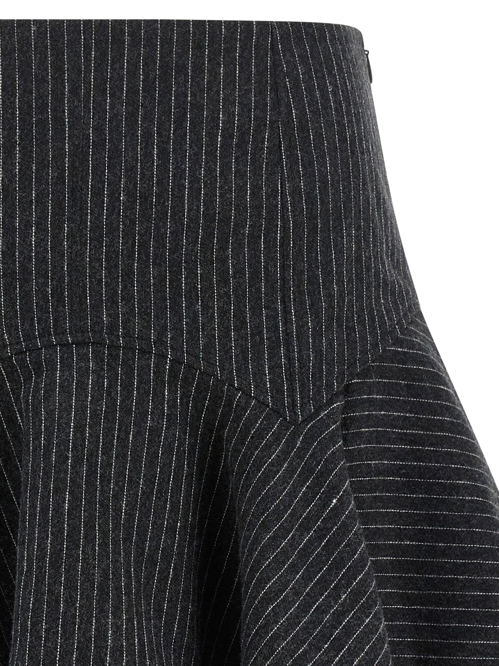 Ganni Pinstriped Flannel Skirt — Charcoal, view 3