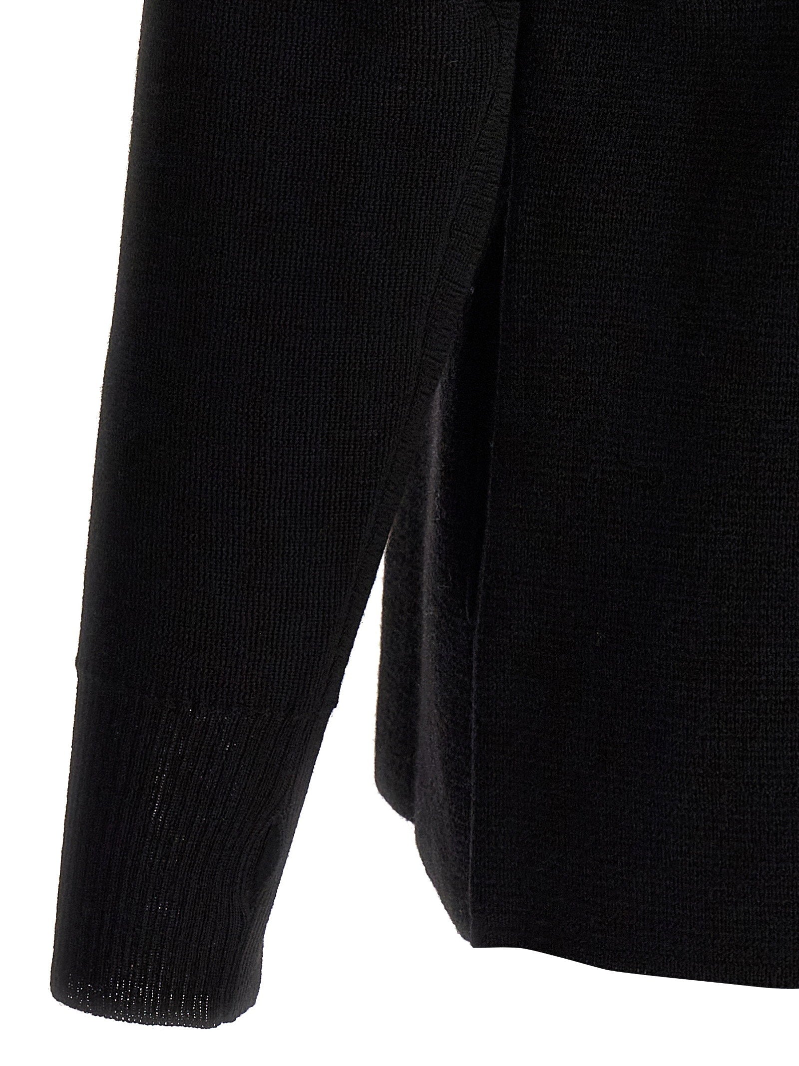 Ma'ry'ya Virgin Wool Zip Cardigan — Black, view 4