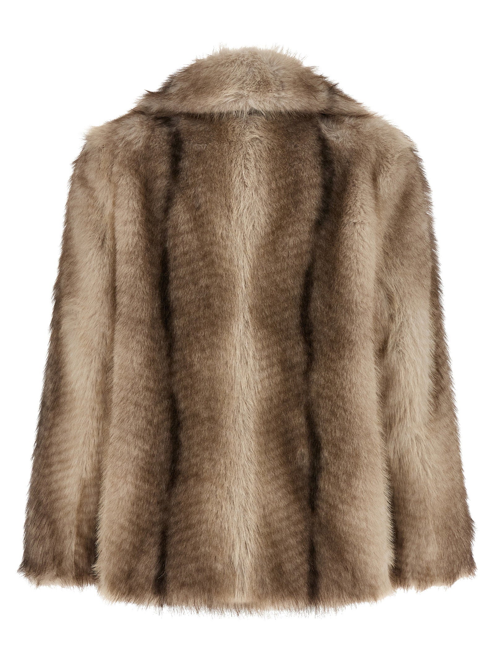 Nude Faux Fur Coat — Beige - S, view 2