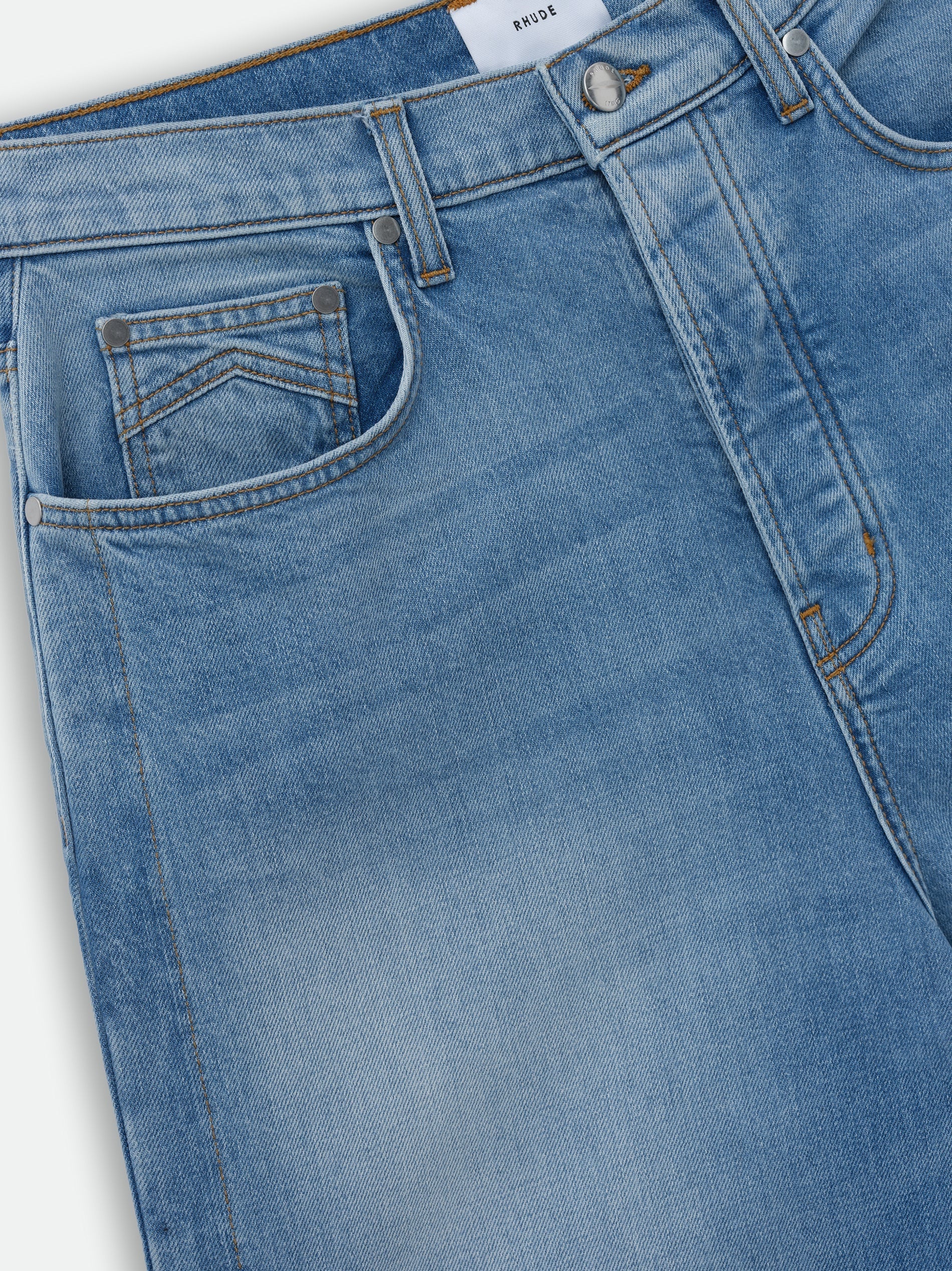 Rhude Wide-Leg Denim Jeans — Blue, view 2
