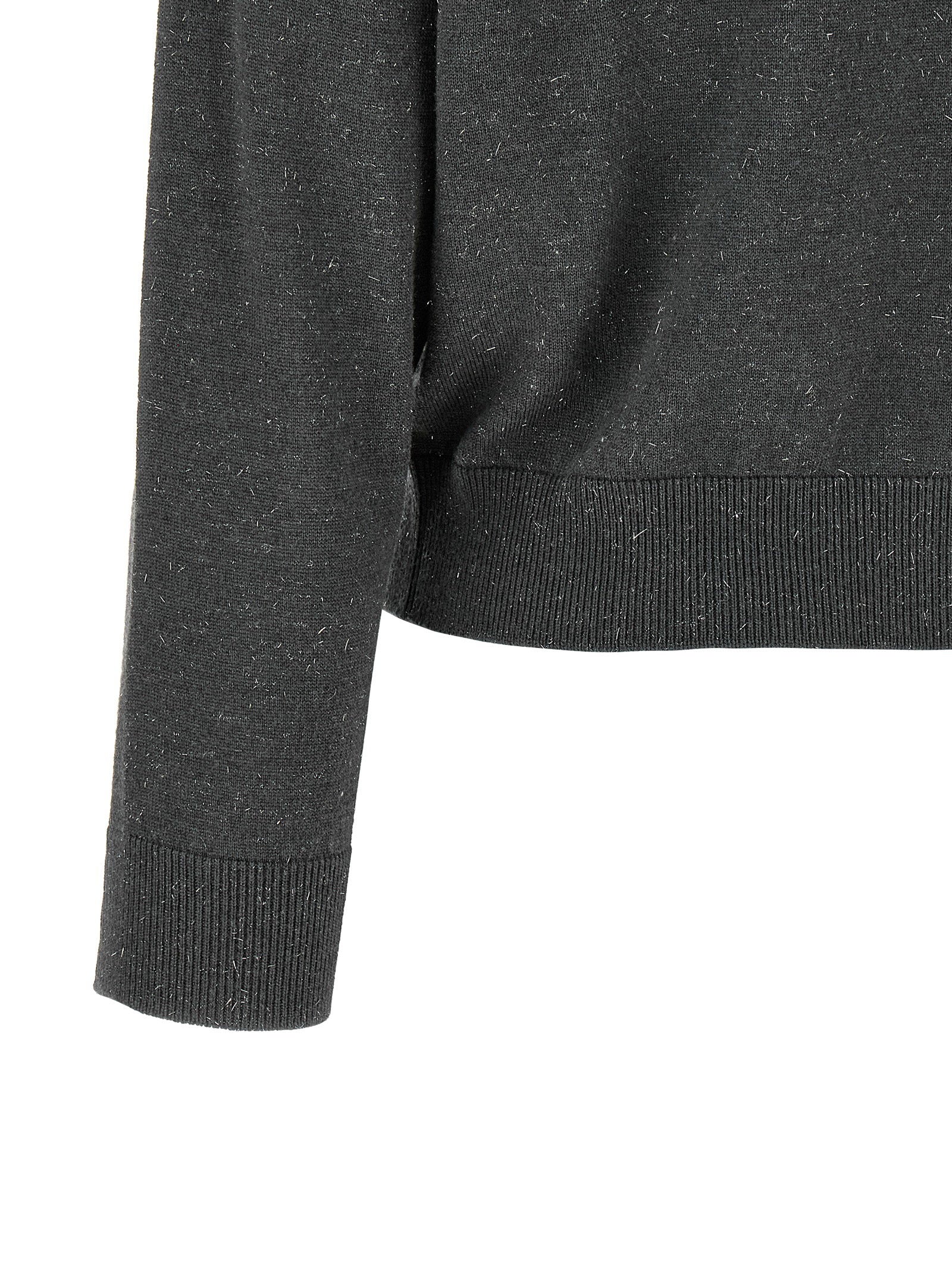 Peserico Lamé Thread Turtleneck Sweater — Grey, view 4