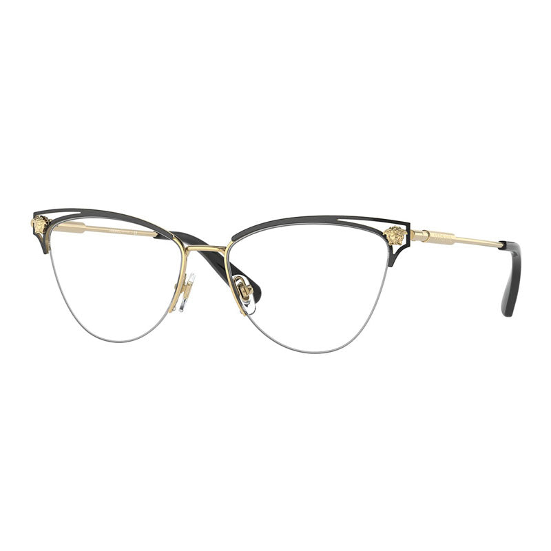 Versace VE12801433 Cat-Eye Semi Rim Eyeglasses — Black by Versace