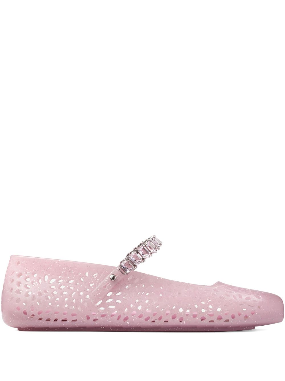 Jimmy Choo Perforated Jelly Ballet Flat — Pink by Jimmy Choo