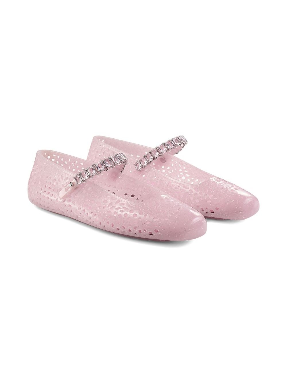Jimmy Choo Perforated Jelly Ballet Flat — Pink, view 2