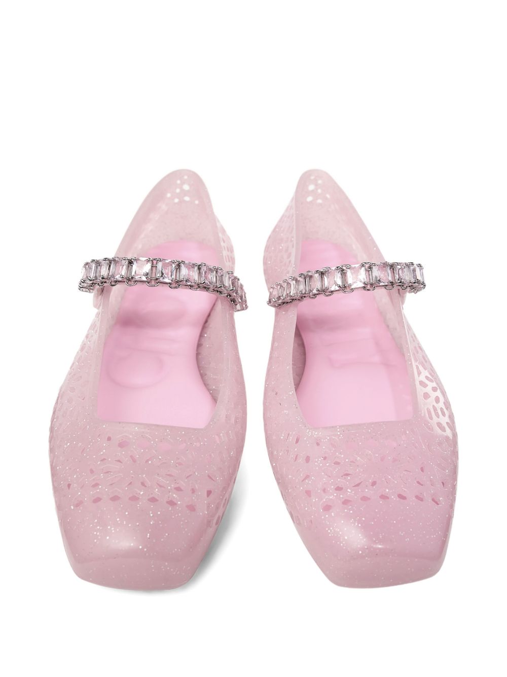Jimmy Choo Perforated Jelly Ballet Flat — Pink, view 6