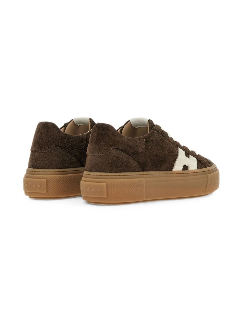 Hogan Suede Platform Skate Sneaker — Brown, view 5