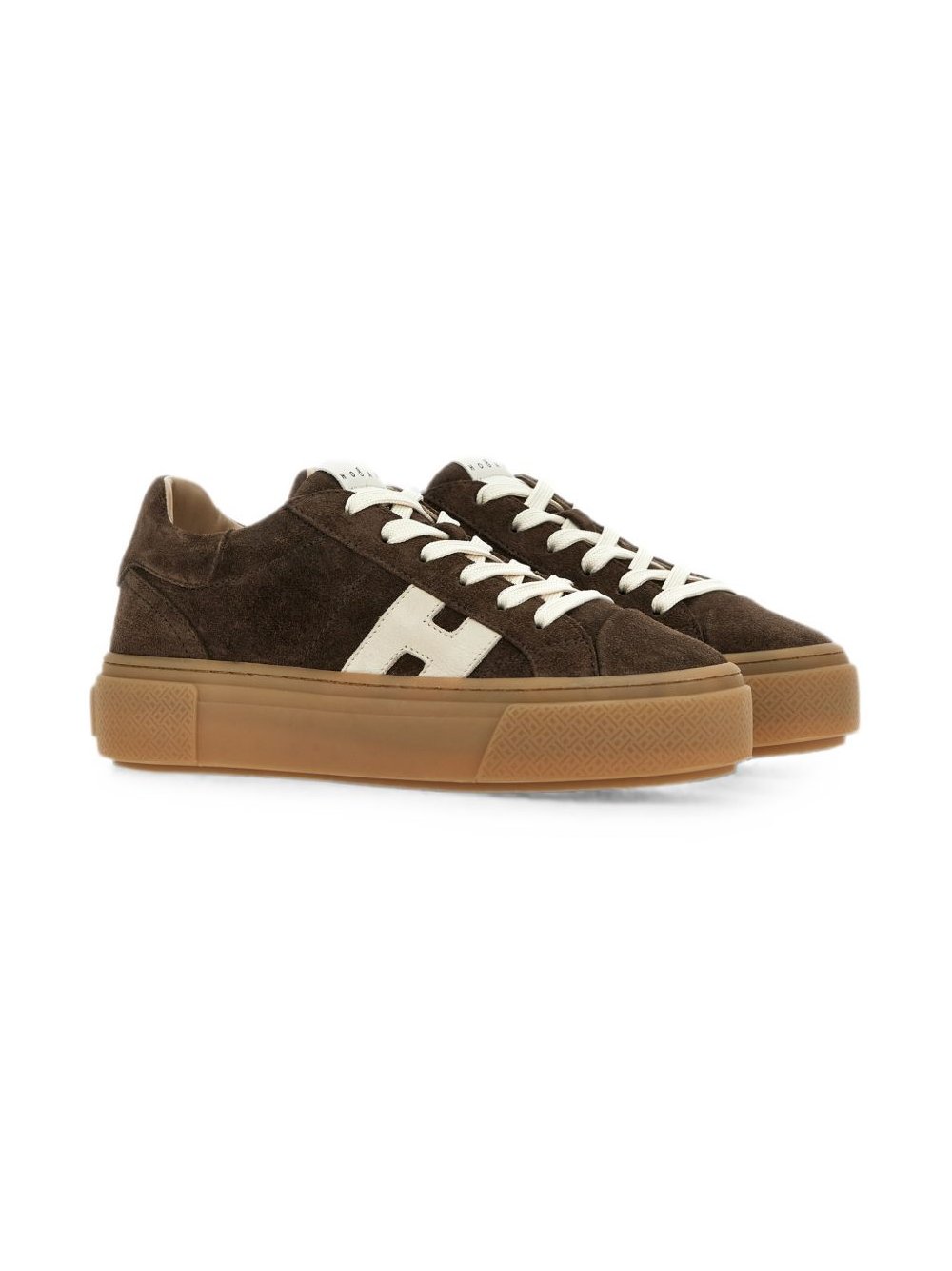 Hogan Suede Platform Skate Sneaker — Brown, view 6