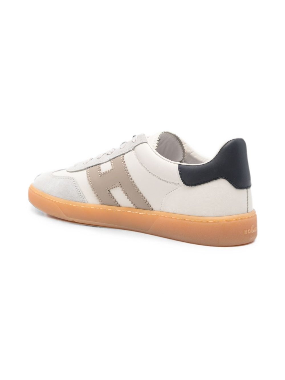 Hogan Logo-Patch Leather Sneakers — White, view 2