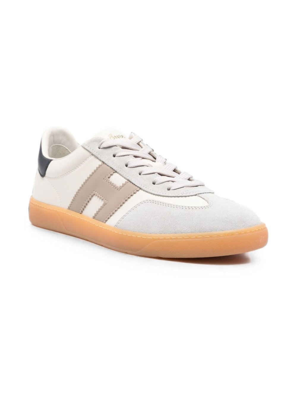 Hogan Logo-Patch Leather Sneakers — White, view 3