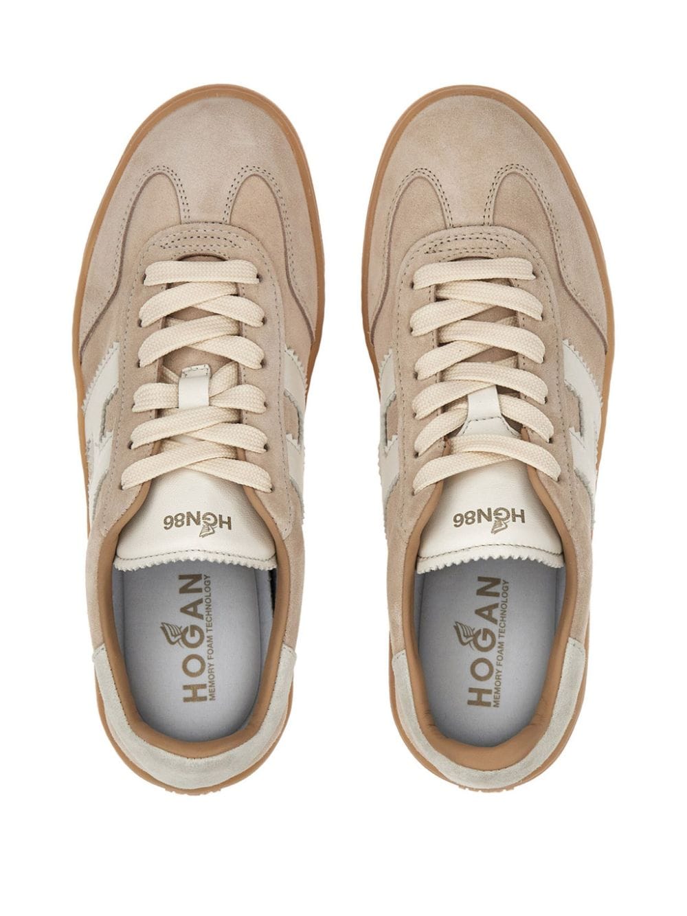 Hogan Suede and Leather Sneaker — Beige, view 2