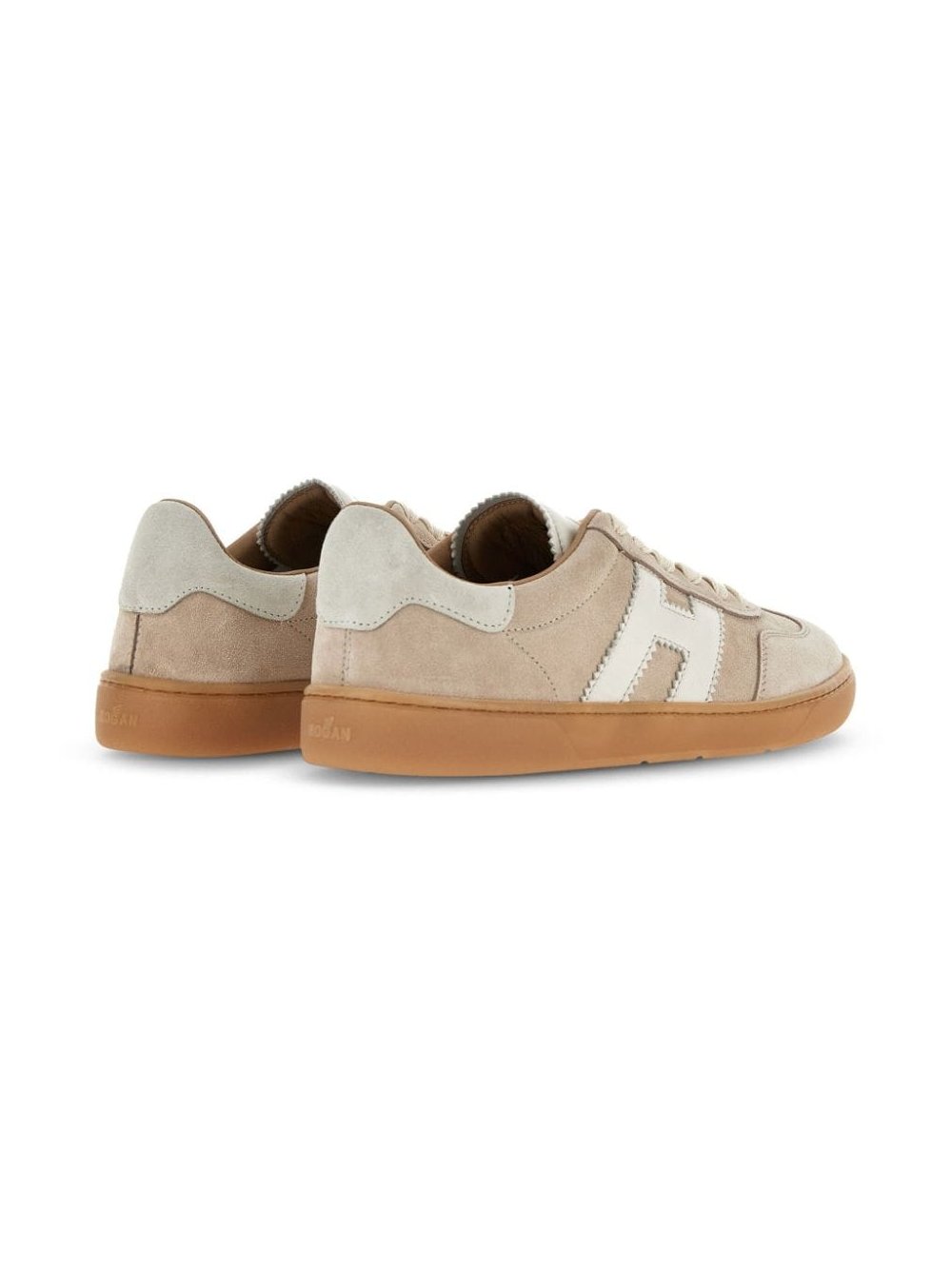 Hogan Suede and Leather Sneaker — Beige, view 3