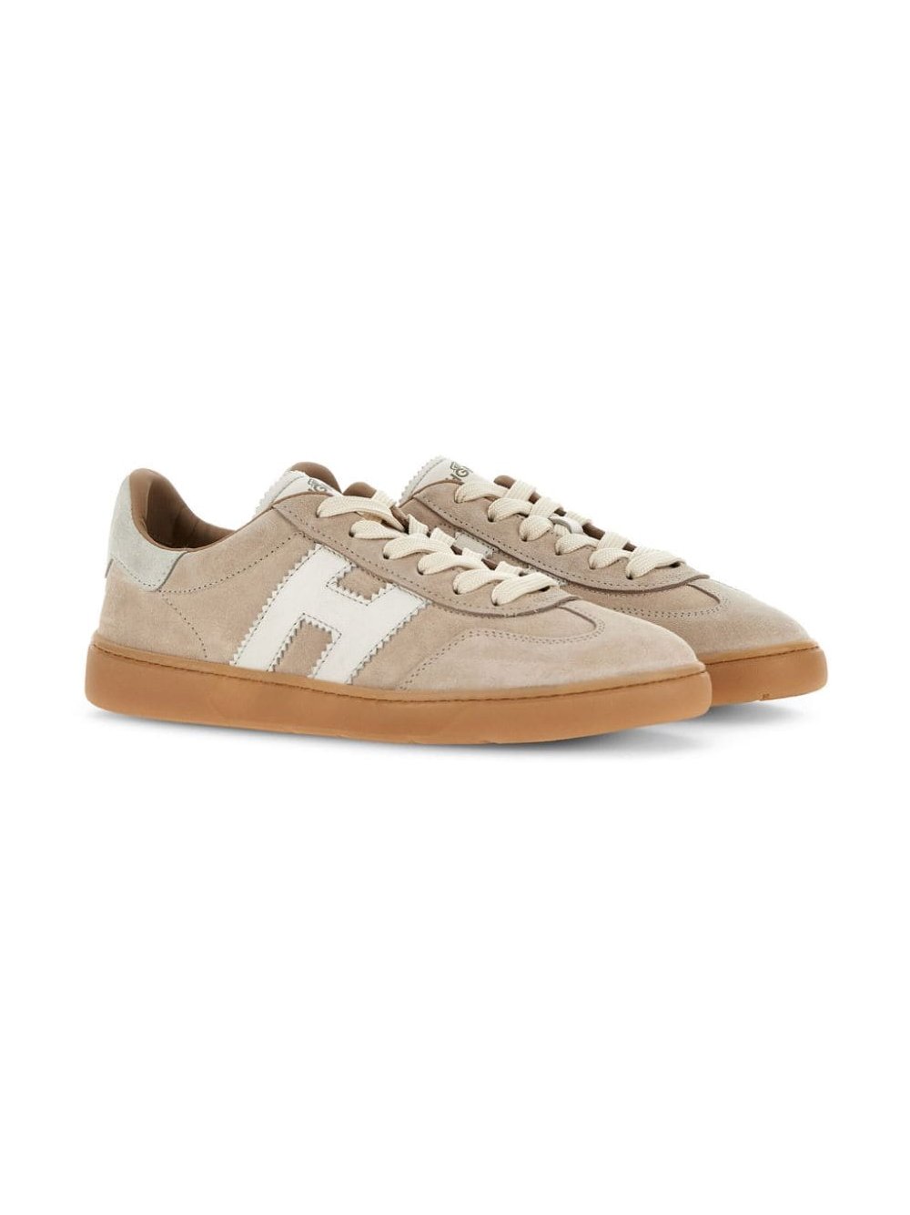 Hogan Suede and Leather Sneaker — Beige, view 4