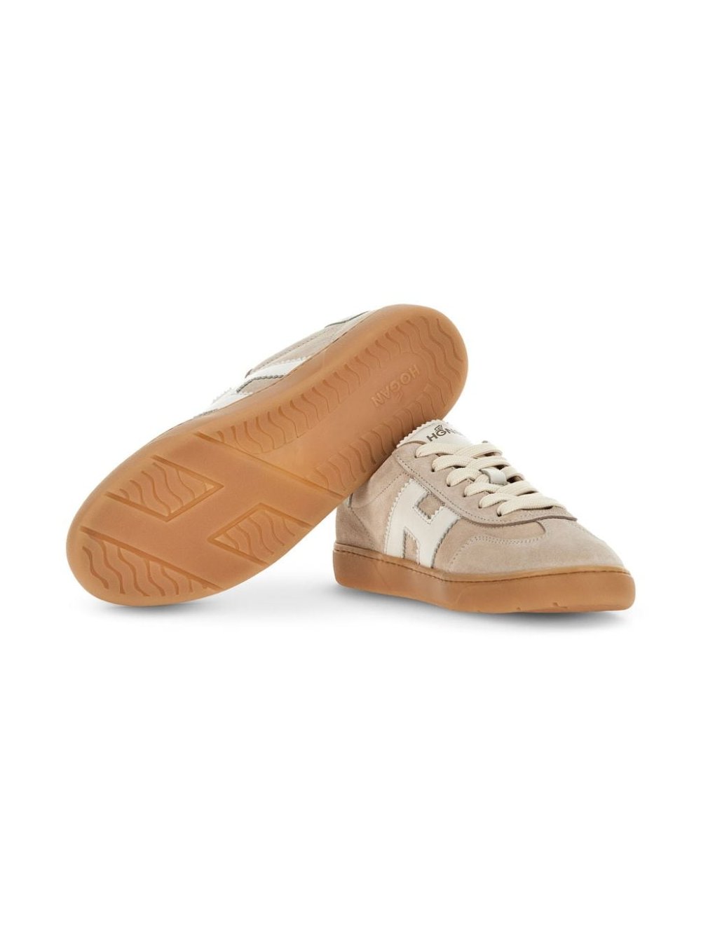 Hogan Suede and Leather Sneaker — Beige, view 5
