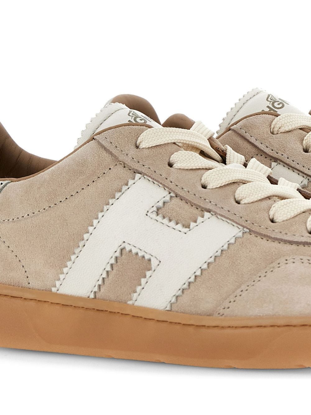 Hogan Suede and Leather Sneaker — Beige, view 6