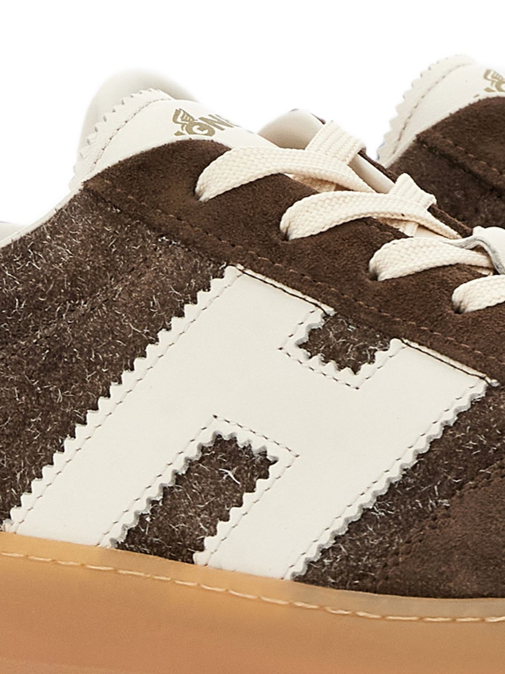 Hogan Colour-Block Leather Sneaker — Brown, view 4