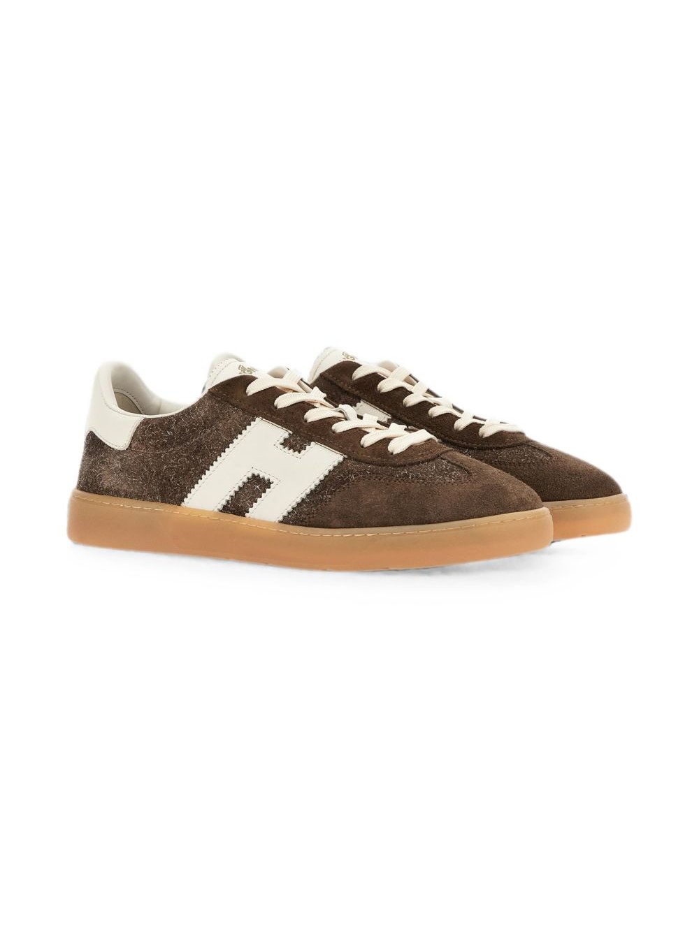 Hogan Colour-Block Leather Sneaker — Brown, view 5
