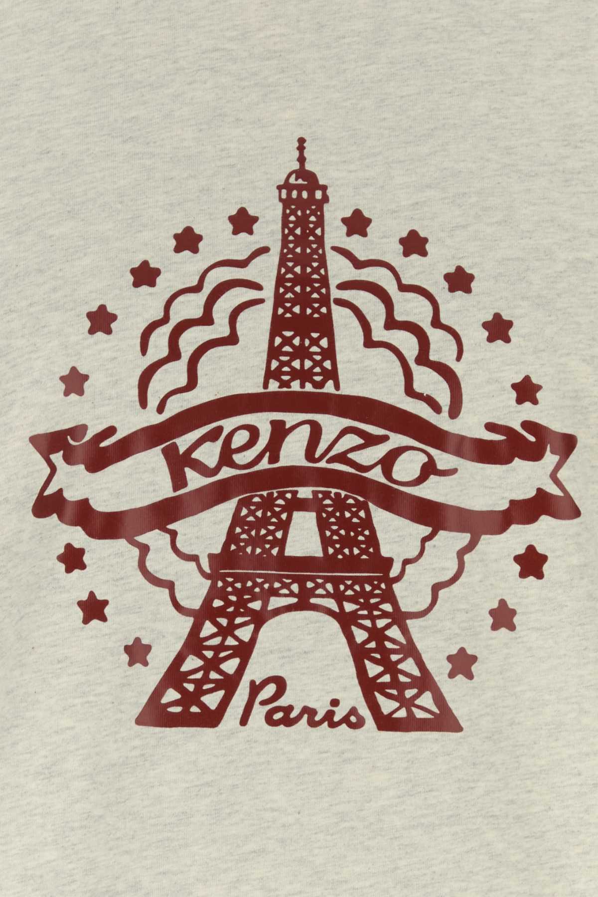 Kenzo Eiffel Tower Logo-Printed Cotton T-shirt — Gray, view 3