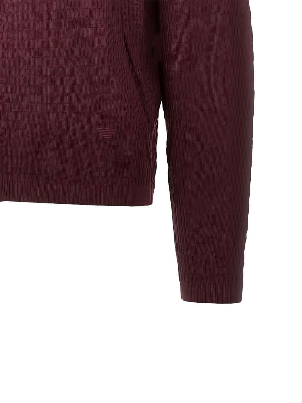 Emporio Armani Wool-Knit Cardigan — Burgundy, view 2