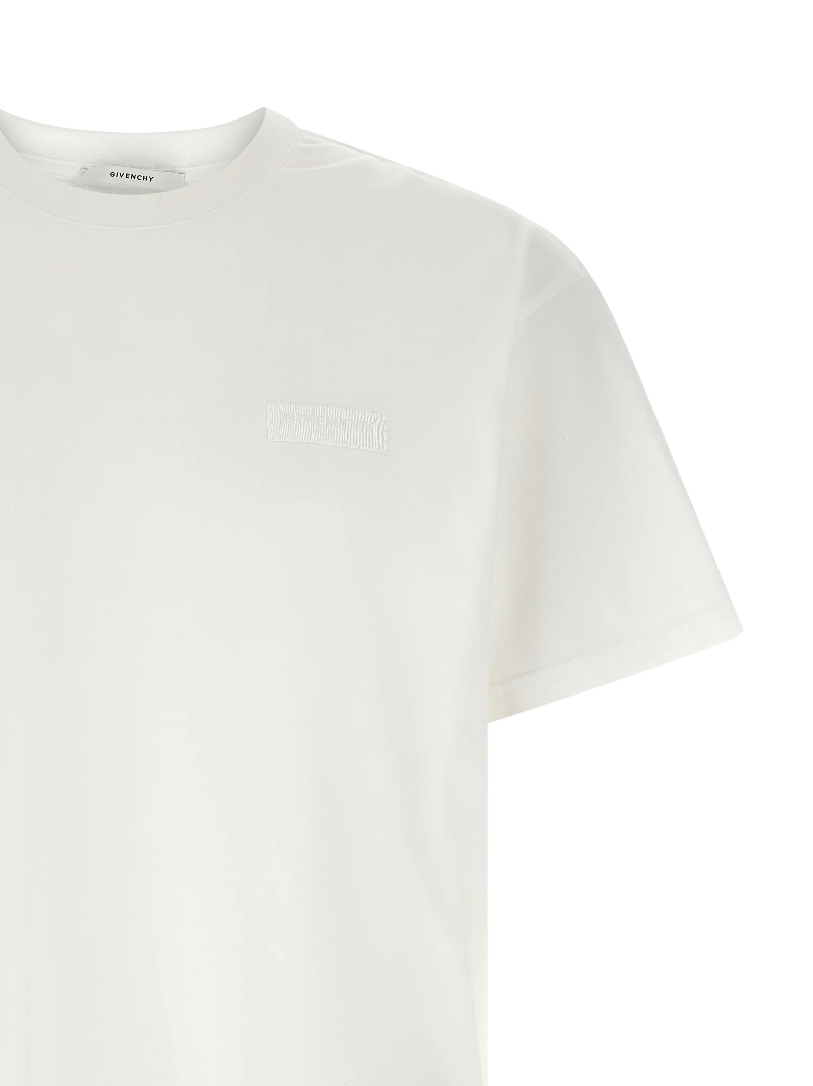 Givenchy Logo-Embroidered Cotton T-Shirt — White, view 3