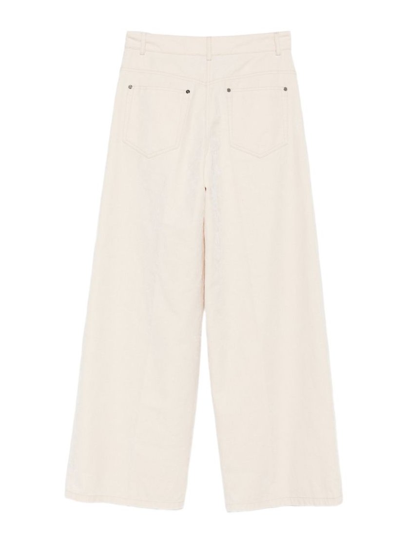 Forte Forte Wide-Leg Denim Jeans — Ivory, view 2