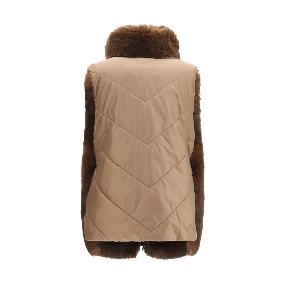 Woolrich Faux-Fur and Quilted Nylon Vest — Brown, view 2
