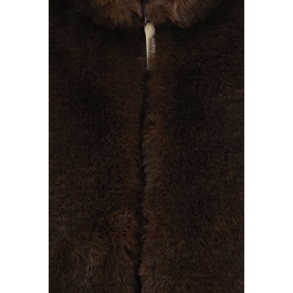 Woolrich Faux-Fur and Quilted Nylon Vest — Brown, view 3