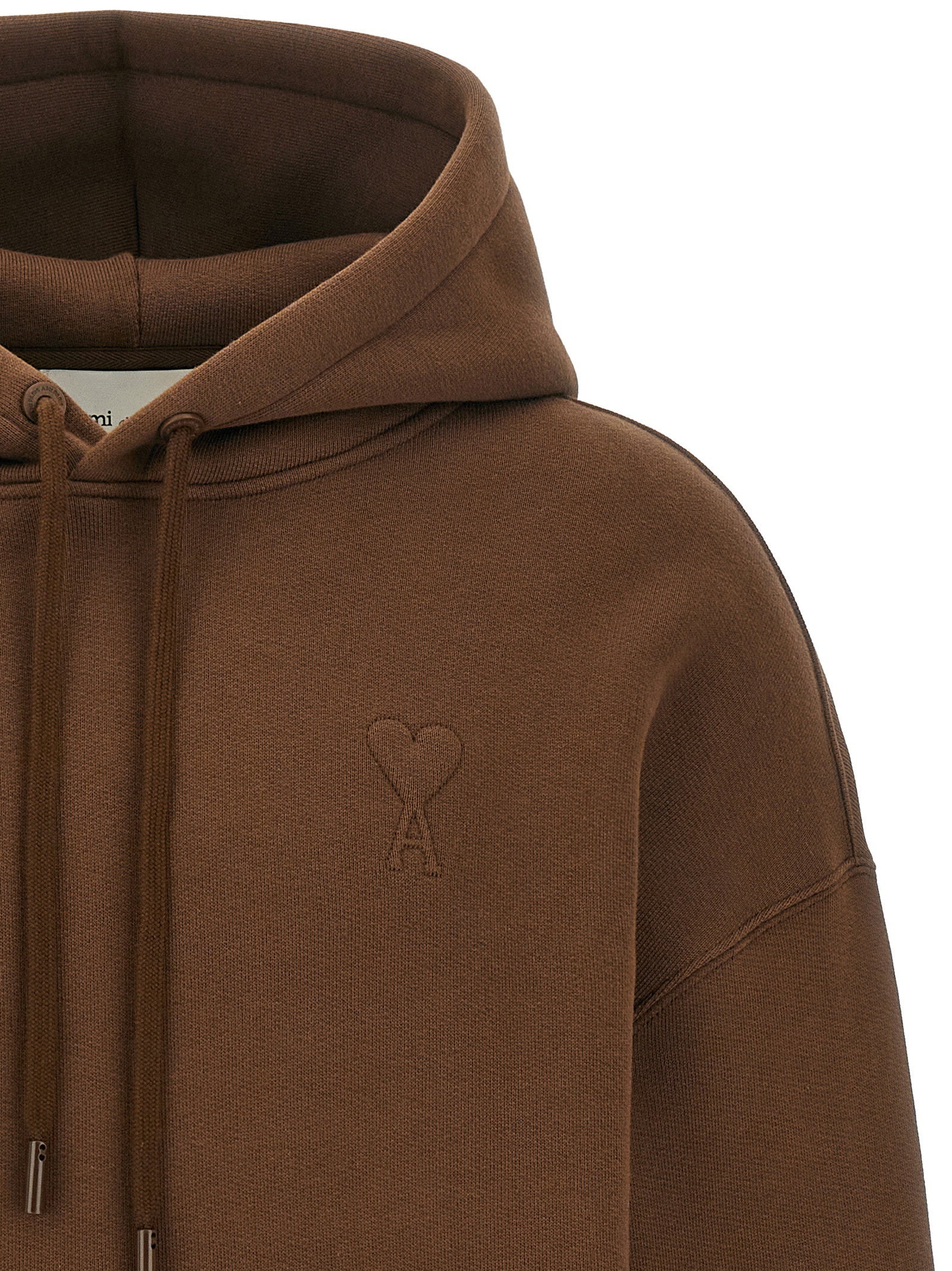 Ami Paris Hoodie — Brown, view 3