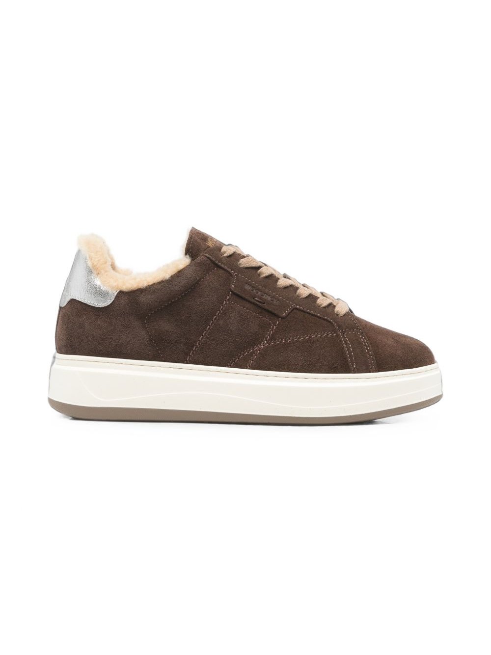 Woolrich Shearling-Lined Suede Sneakers — Brown by Woolrich