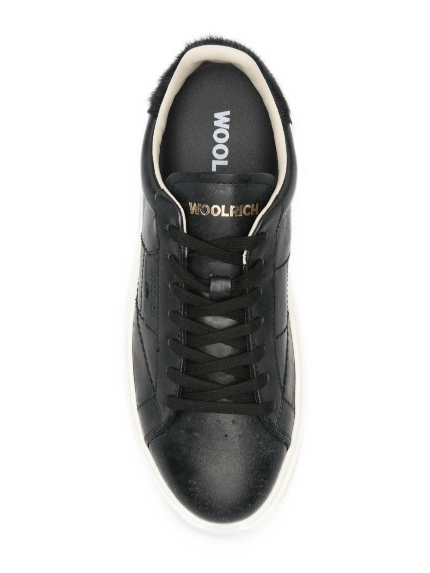 Woolrich Leather Platform Sneaker — Black, view 2