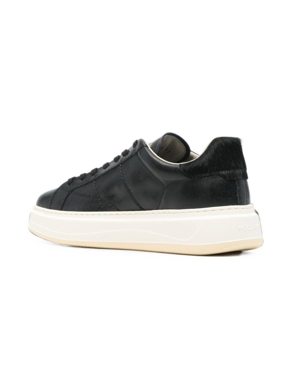 Woolrich Leather Platform Sneaker — Black, view 3