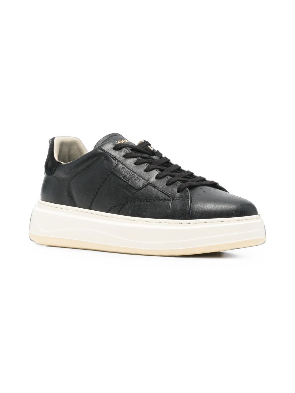 Woolrich Leather Platform Sneaker — Black, view 4