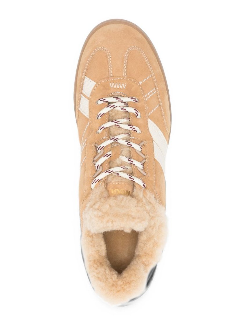 Woolrich Suede and Shearling Sneaker — Beige, view 2