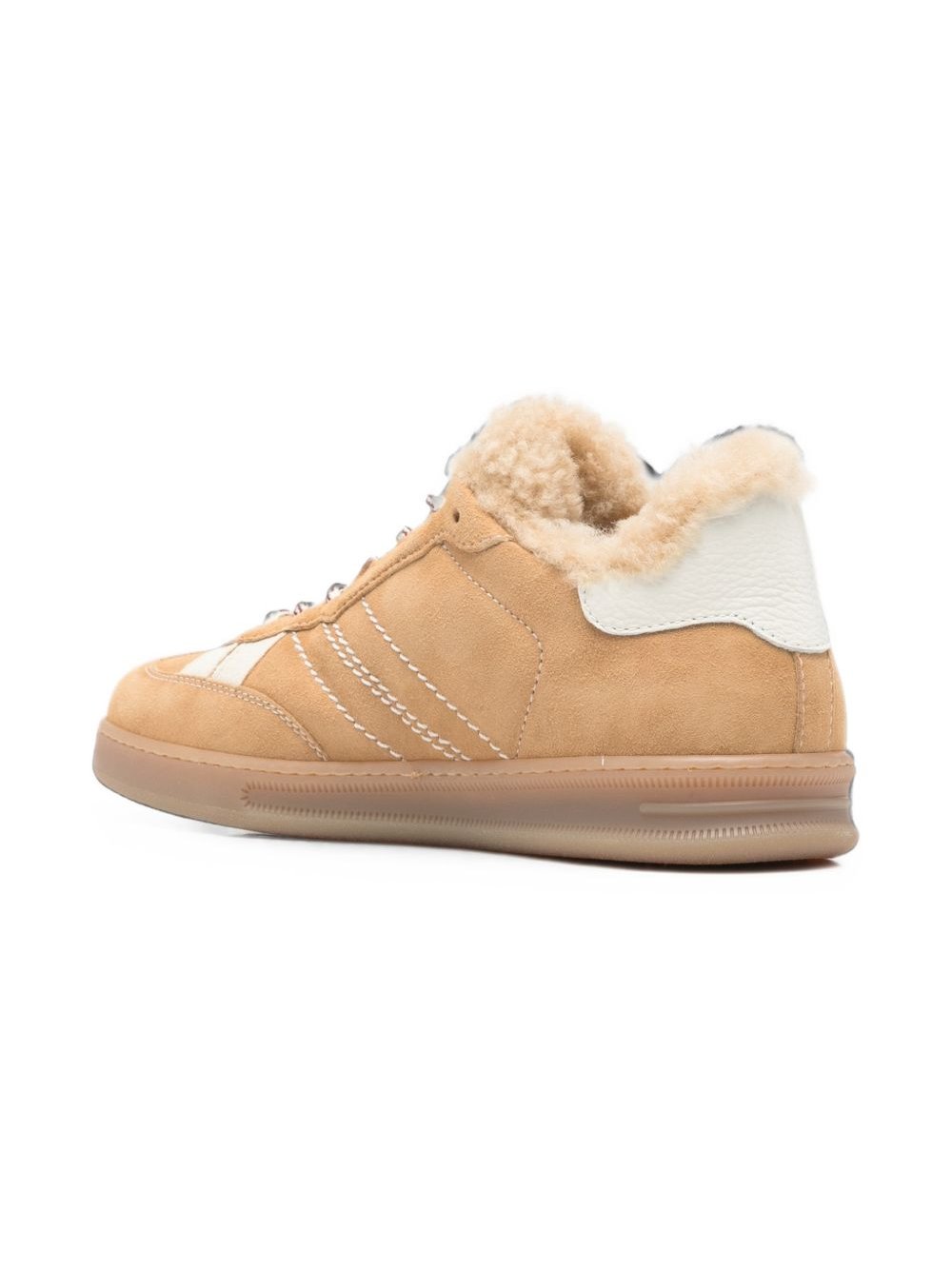 Woolrich Suede and Shearling Sneaker — Beige, view 3