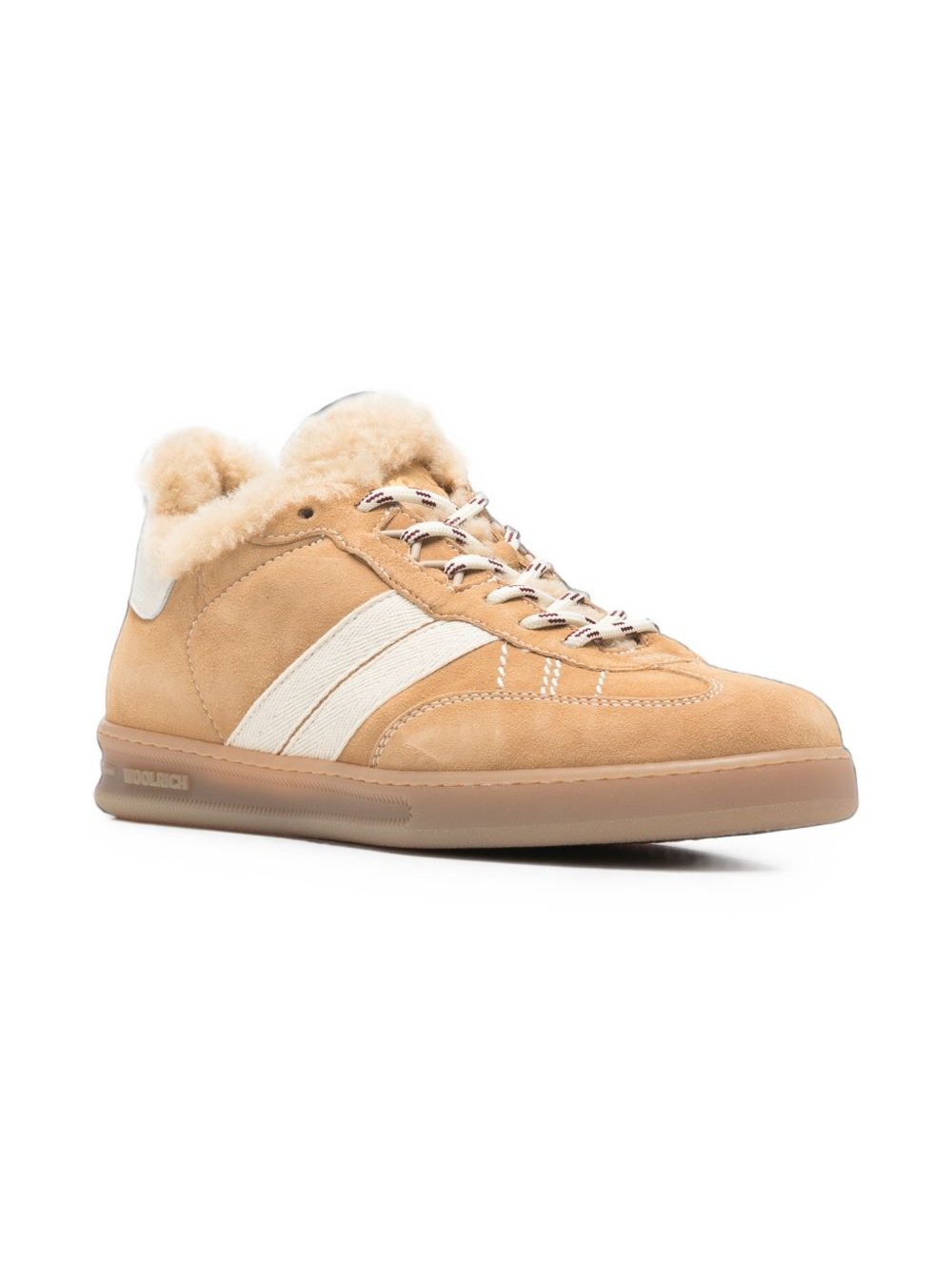 Woolrich Suede and Shearling Sneaker — Beige, view 4