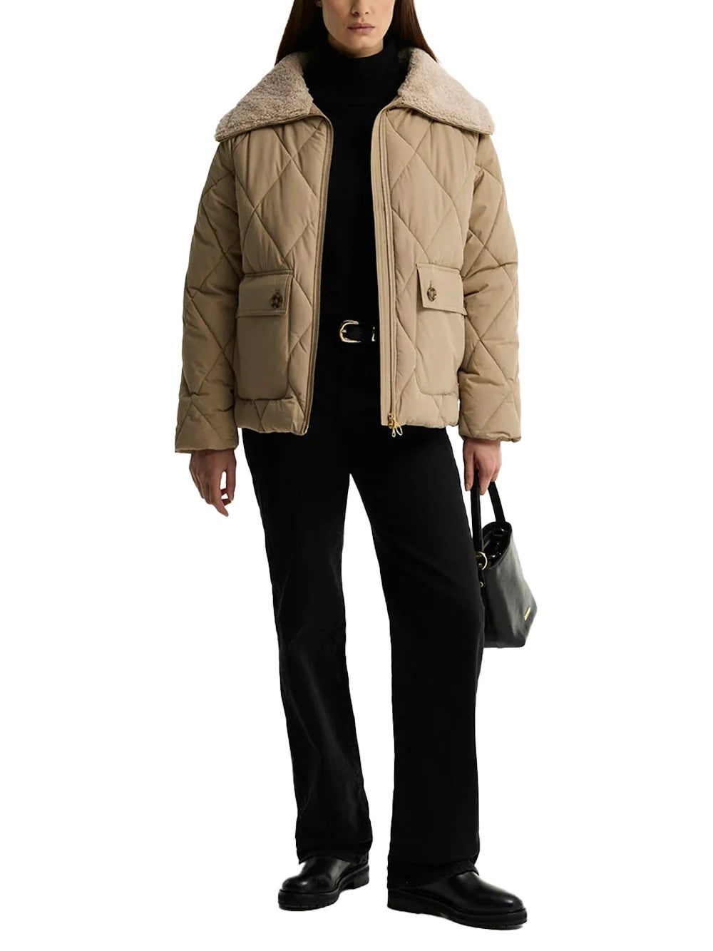 Barbour Eva Puffer Jacket — Beige, view 2
