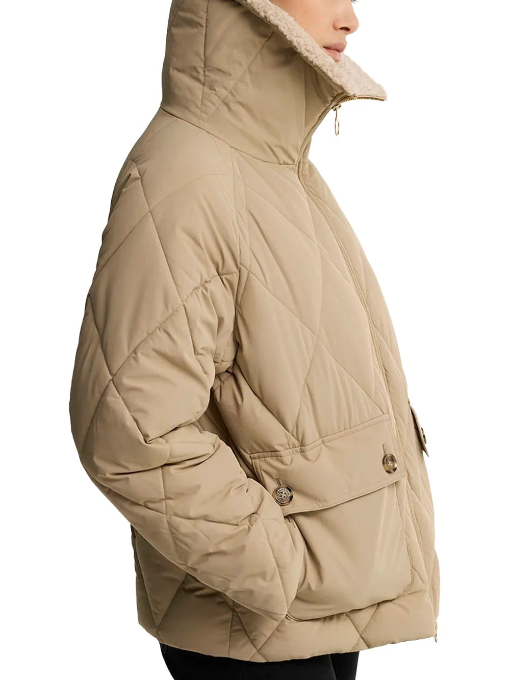 Barbour Eva Puffer Jacket — Beige, view 5