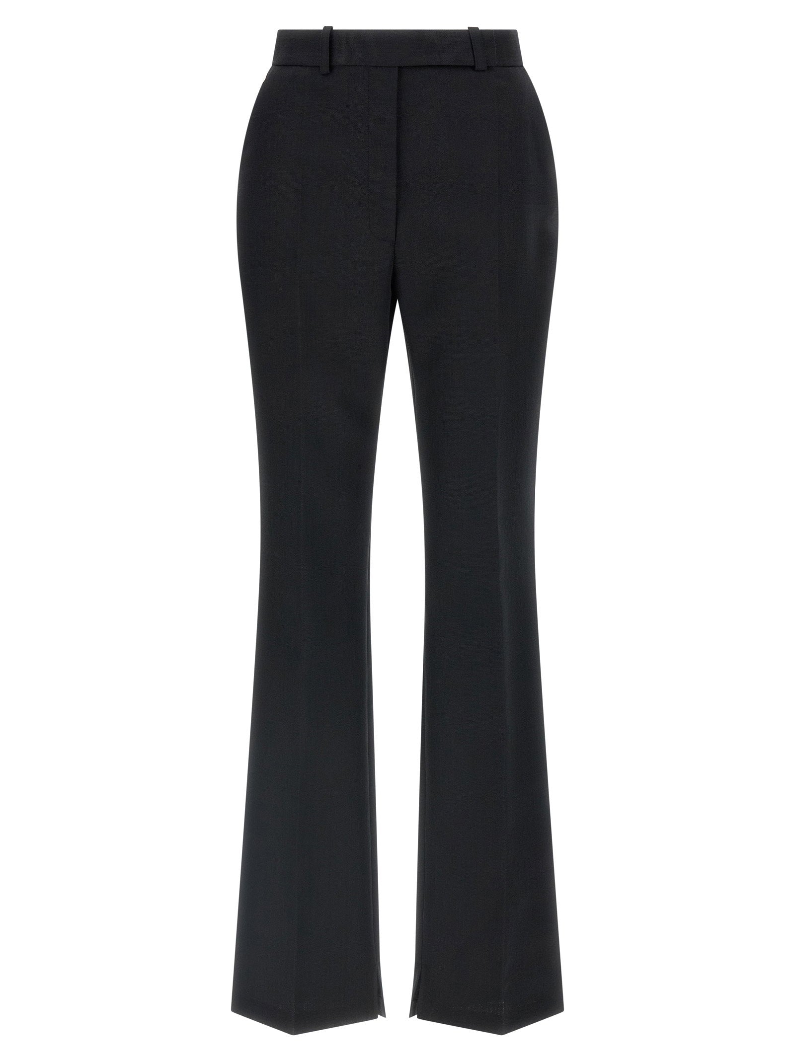 Elisabetta Franchi Virgin Wool Flared Trousers — Black by Elisabetta Franchi