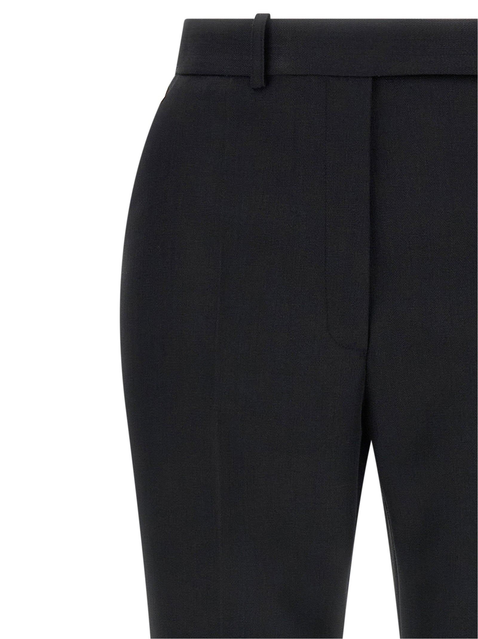 Elisabetta Franchi Virgin Wool Flared Trousers — Black, view 3