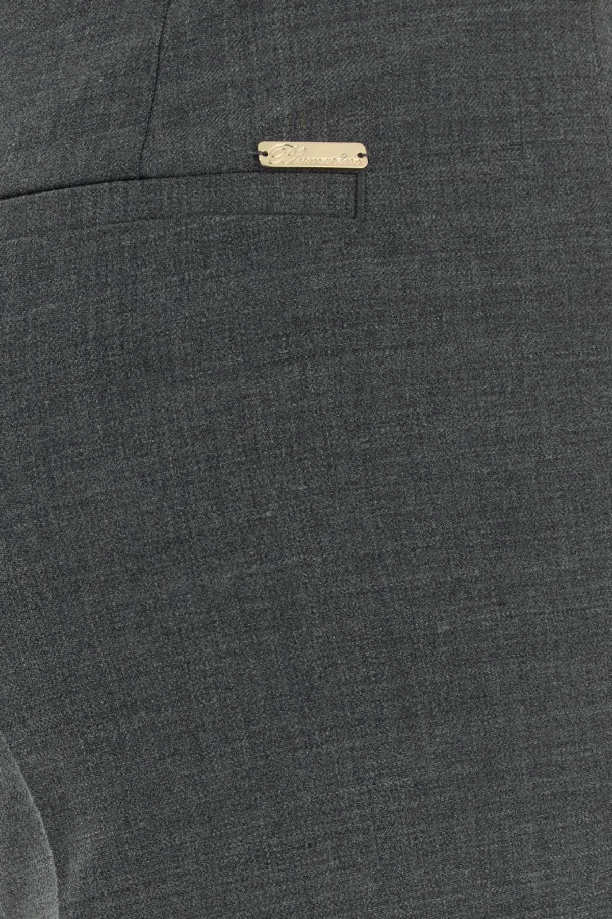 Blumarine Wool-Blend Trousers — Gray, view 3