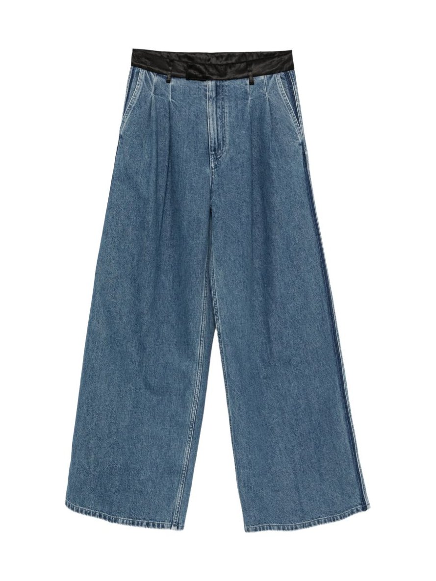 Forte Forte Pleated Wide-Leg Denim Jeans — Blue by Forte Forte