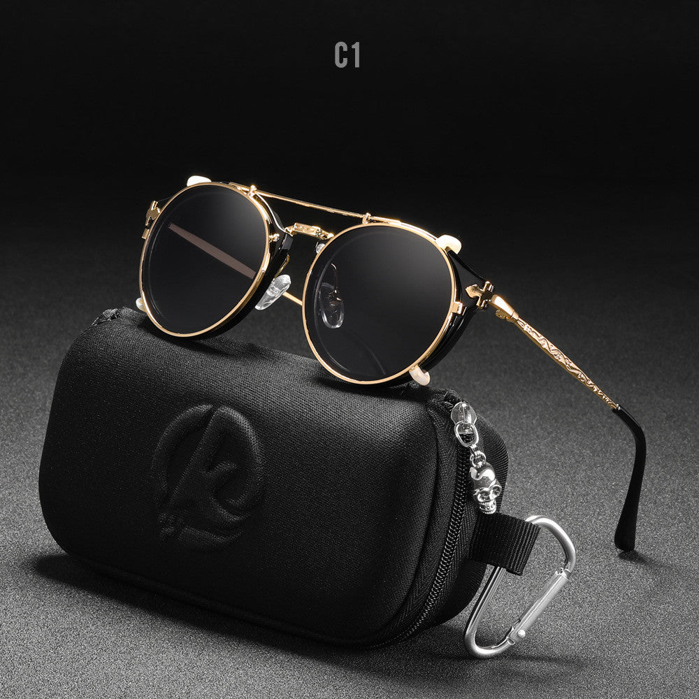 Metal Round Ladies Outdoor Sunglasses Set Mirror by Try Modest